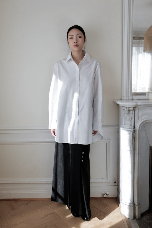 AURORA DÙ ALEA oversized cotton shirt in white