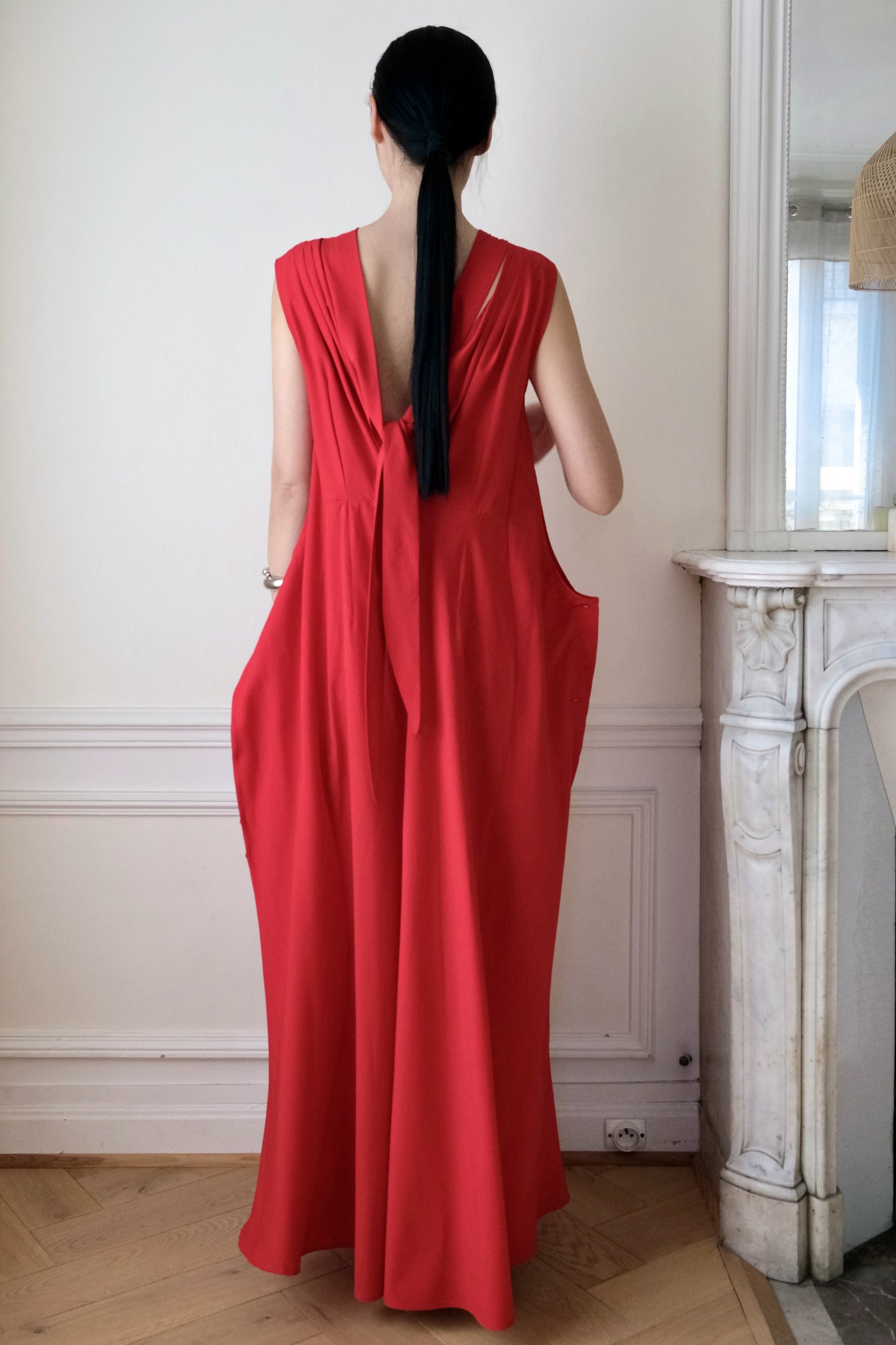 Chauve Souris Dress en Laine Mélangée