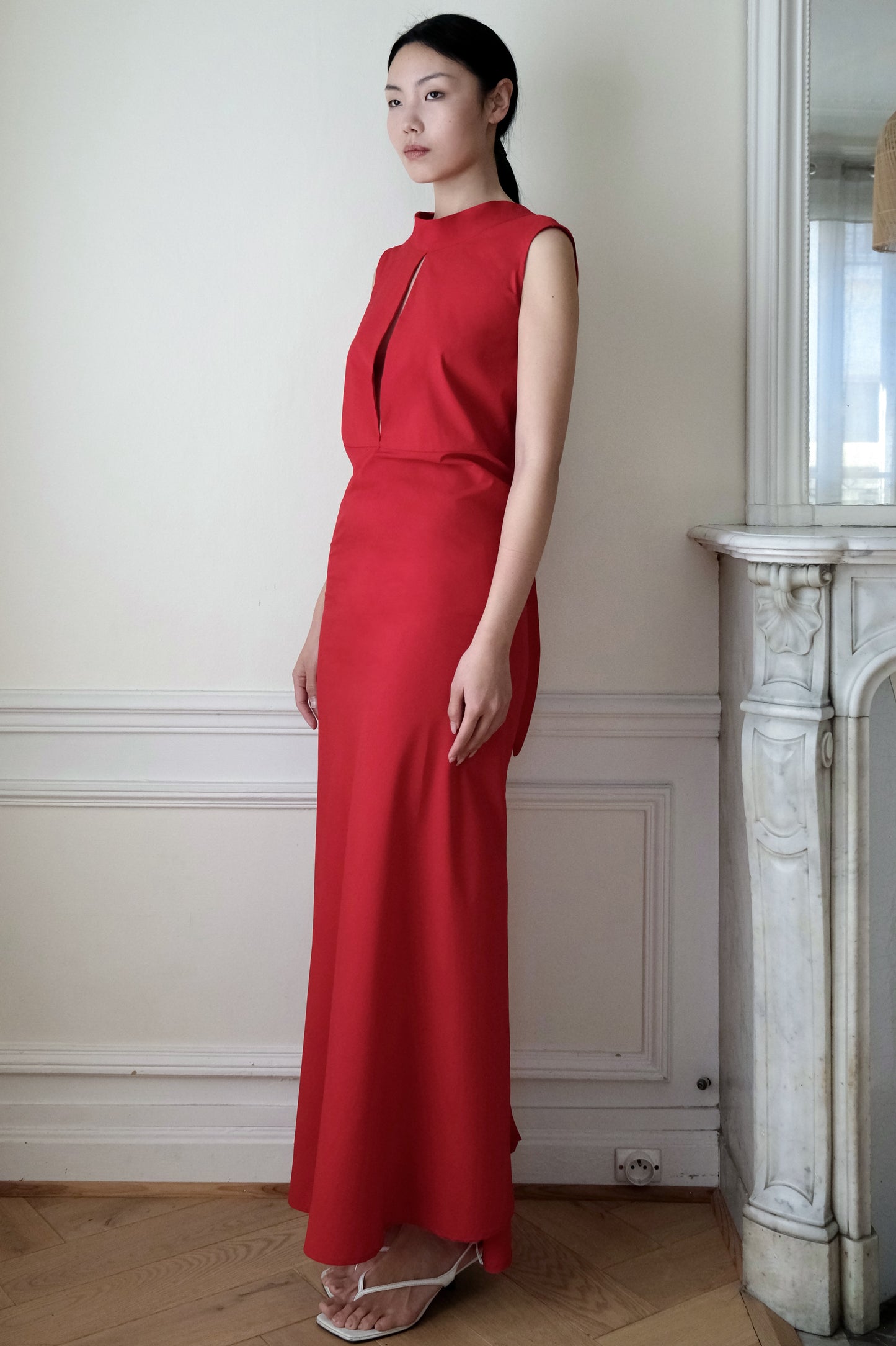 Chauve Souris Dress en Laine Mélangée