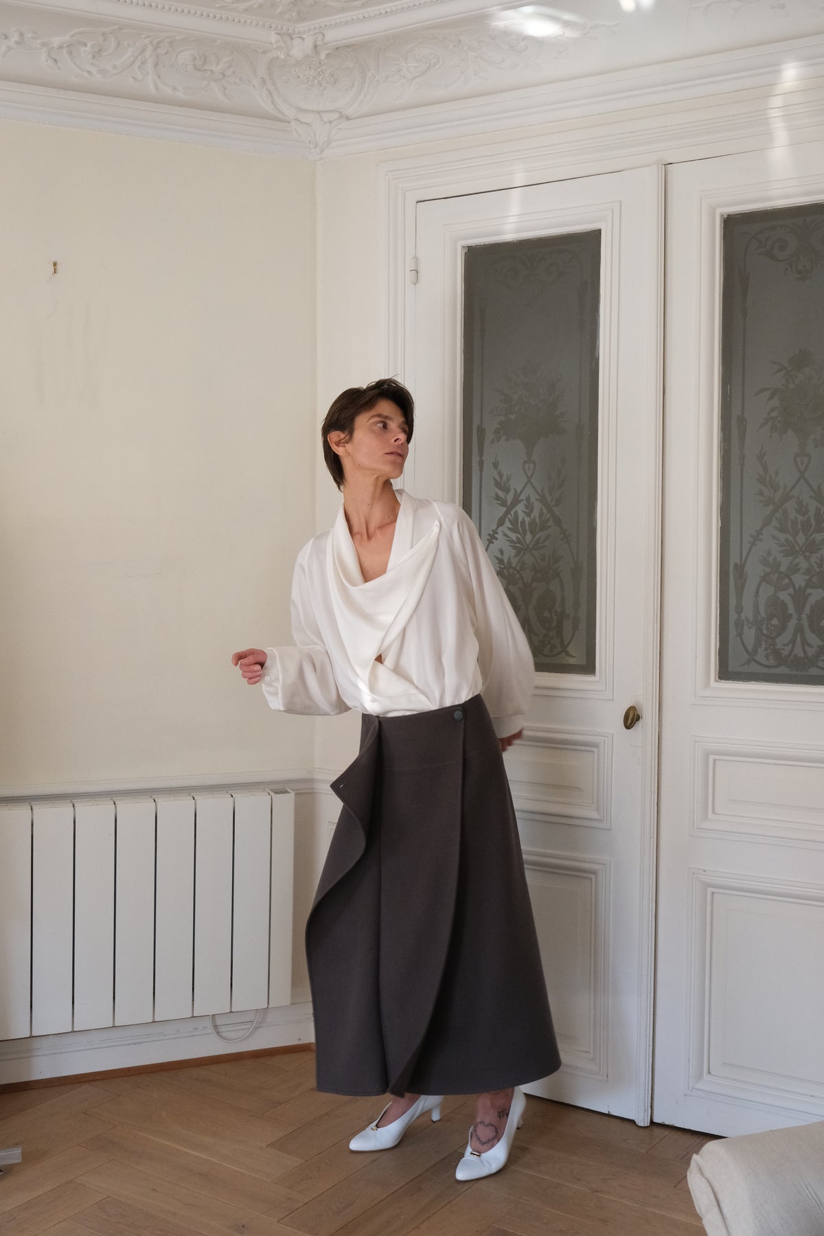AURORA DÙ SZAB silk shirt in white