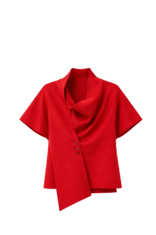 AURORA DÙ QUATRIÈME short wool top in red