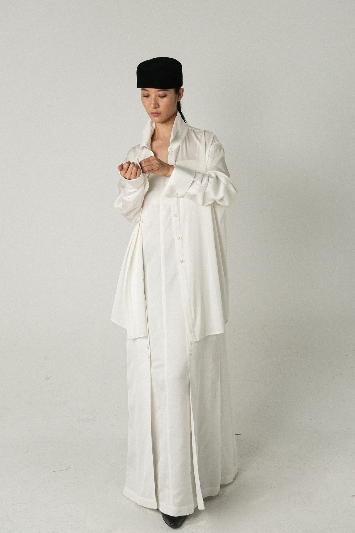 AURORA DÙ AURÉLEE silk shirt in white