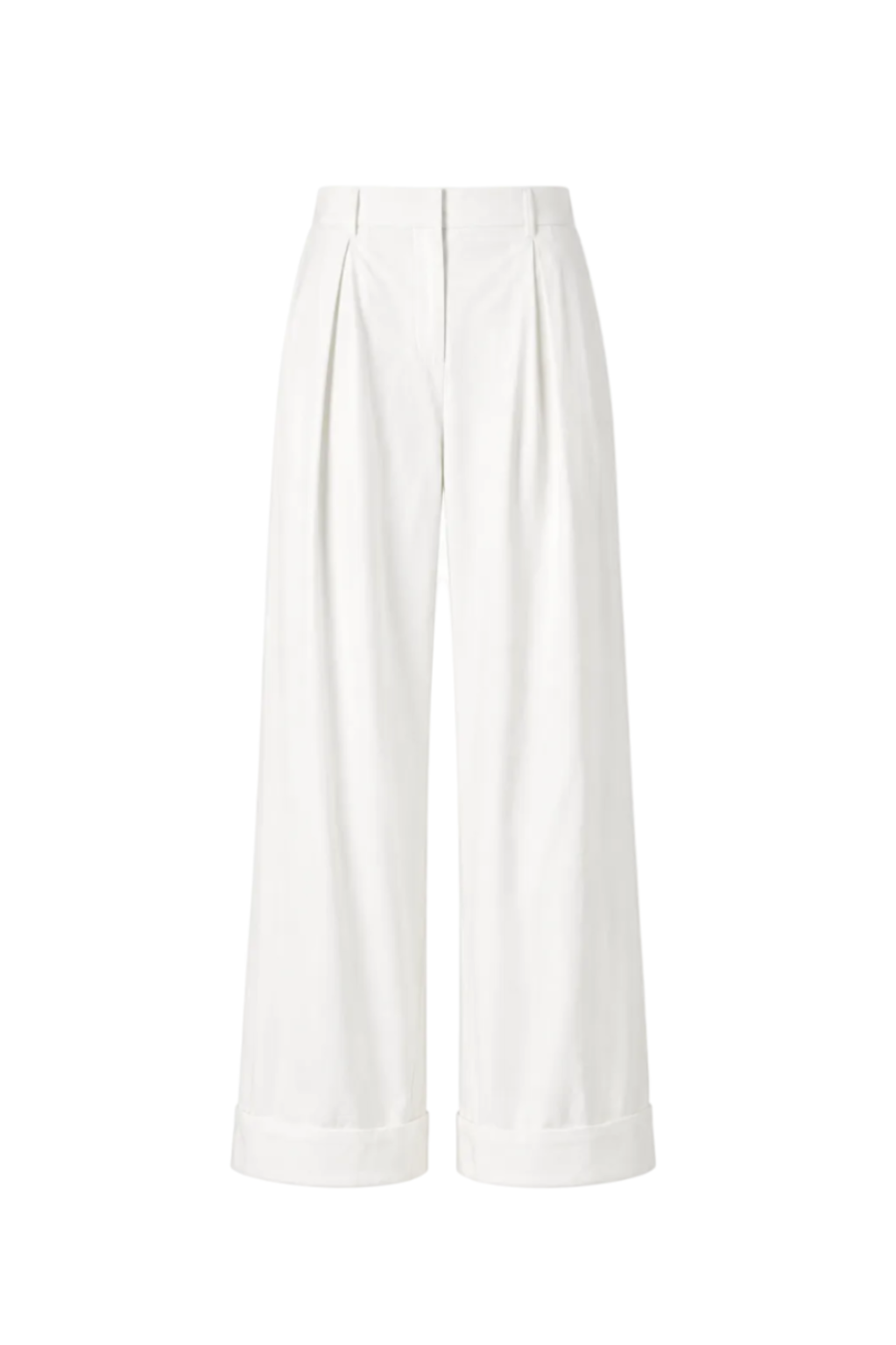 AURORA DÙ URBAN wide-leg cotton trousers in white