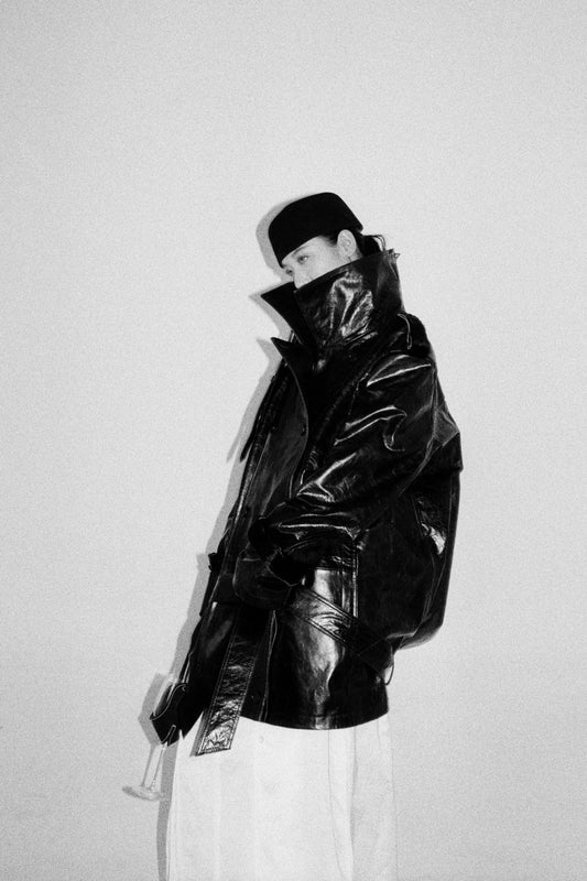 SAINT-BON Leather Short Coat