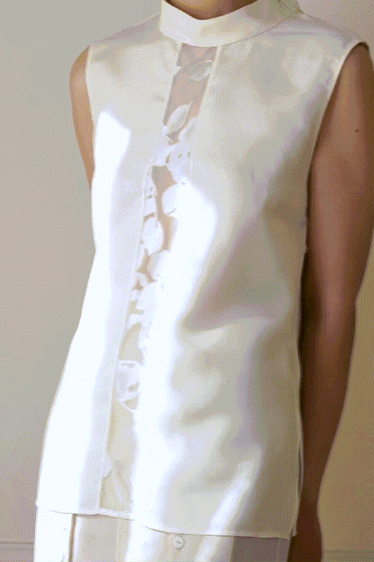 Ronchamp Sleeveless Top en Soie