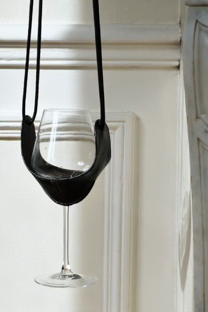 Wine Glass Leather Carrier