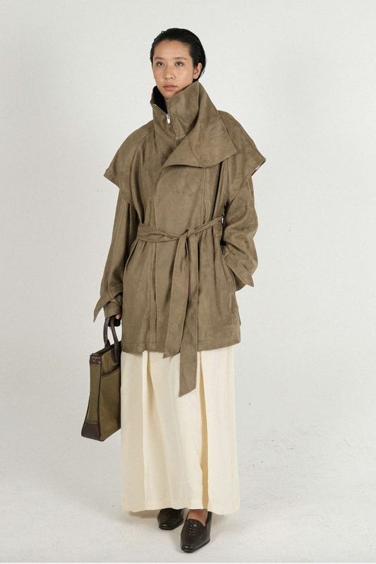 LANGLOIS Faux Suede Short Coat