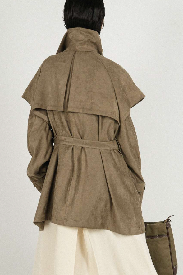 LANGLOIS Faux Suede Short Coat
