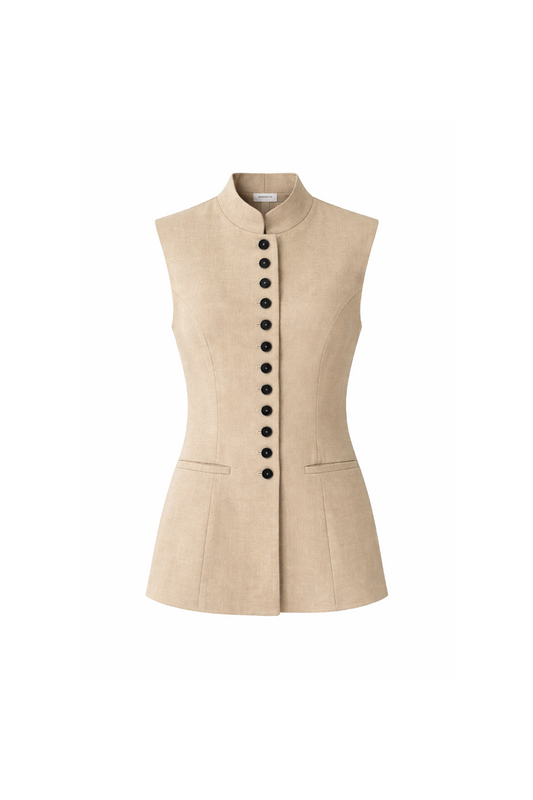 NOTRE DAME Silk Wool Mix Buttoned Vest