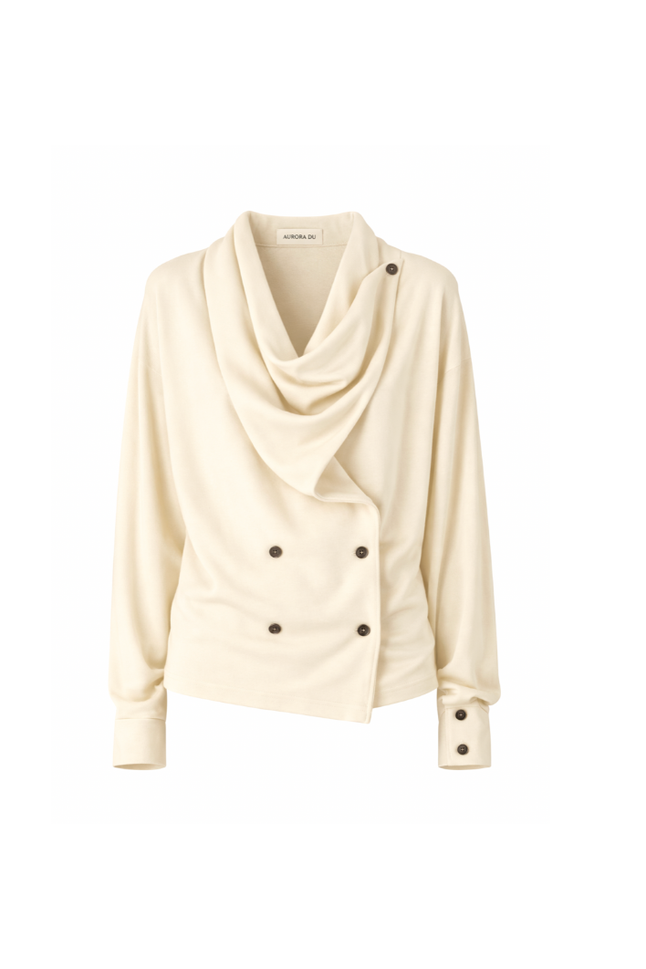 AURORA DÙ SZAB wool-silk cardigan in white