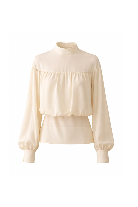 AURORA DÙ RIVOLI shirred silk waist top