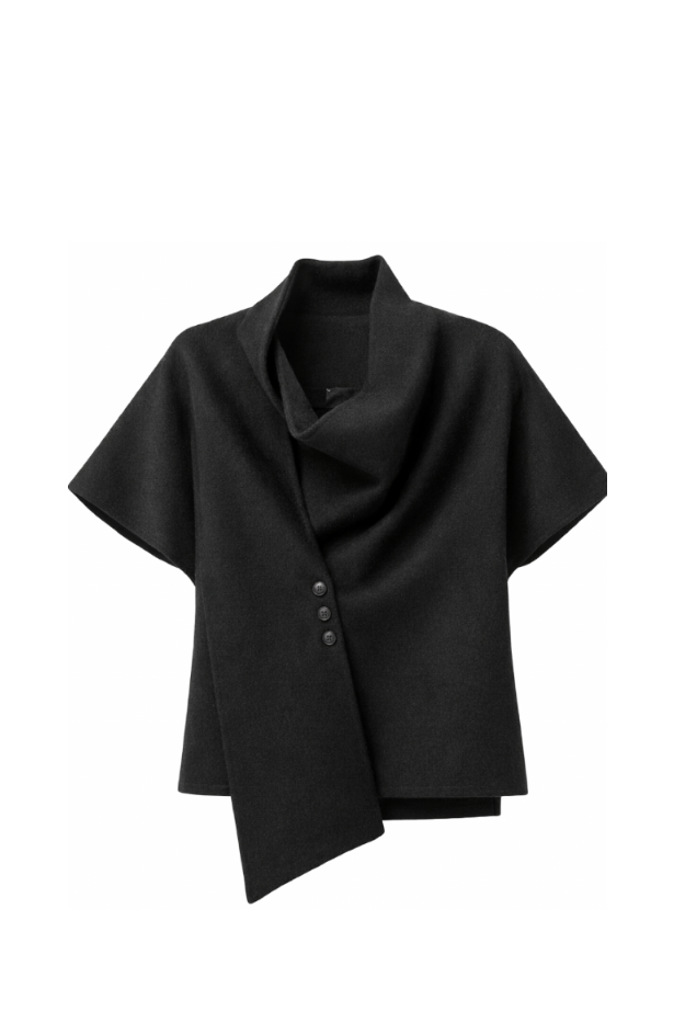 AURORA DÙ QUATRIÈME short wool top in black