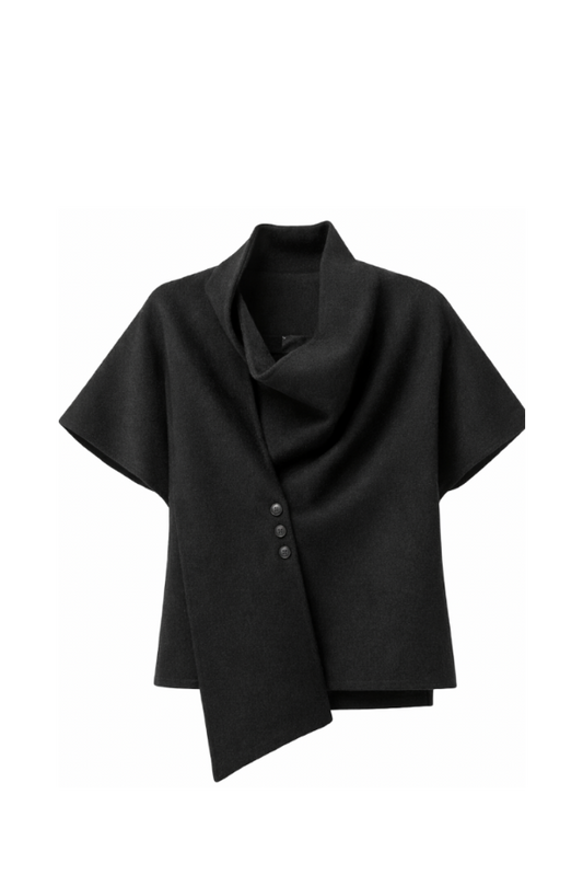 AURORA DÙ QUATRIÈME short wool top in black