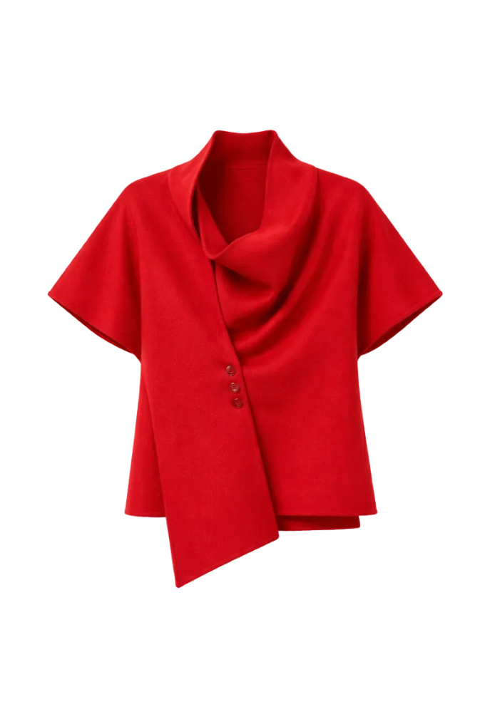 AURORA DÙ QUATRIÈME short wool top in red