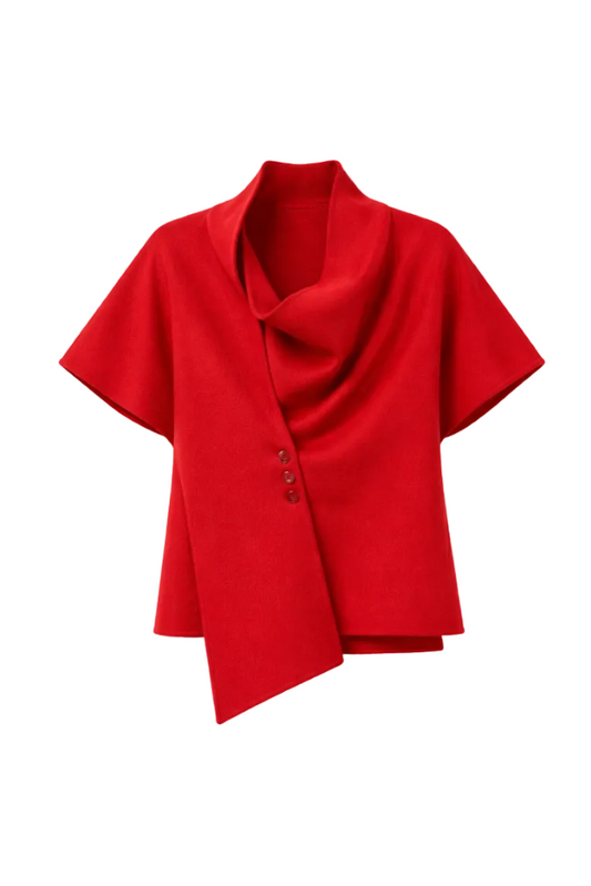 AURORA DÙ QUATRIÈME short wool top in red