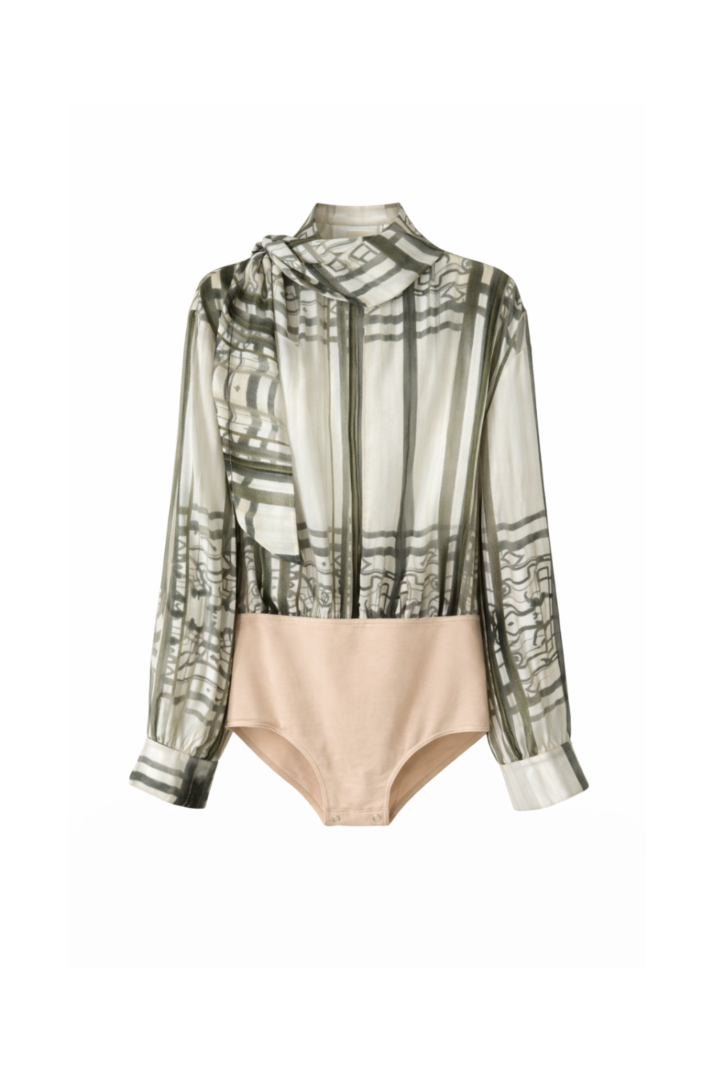 AURORA DÙ RIDEAU printed silk blouse bodysuit
