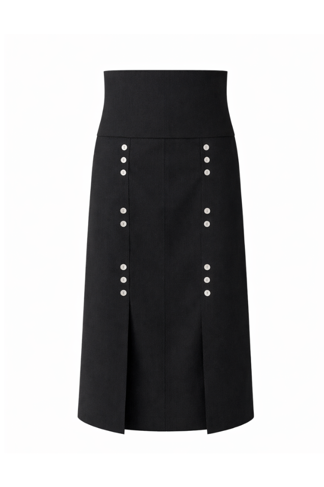 AURORA DÙ DIX-NEUF wool skirt in black