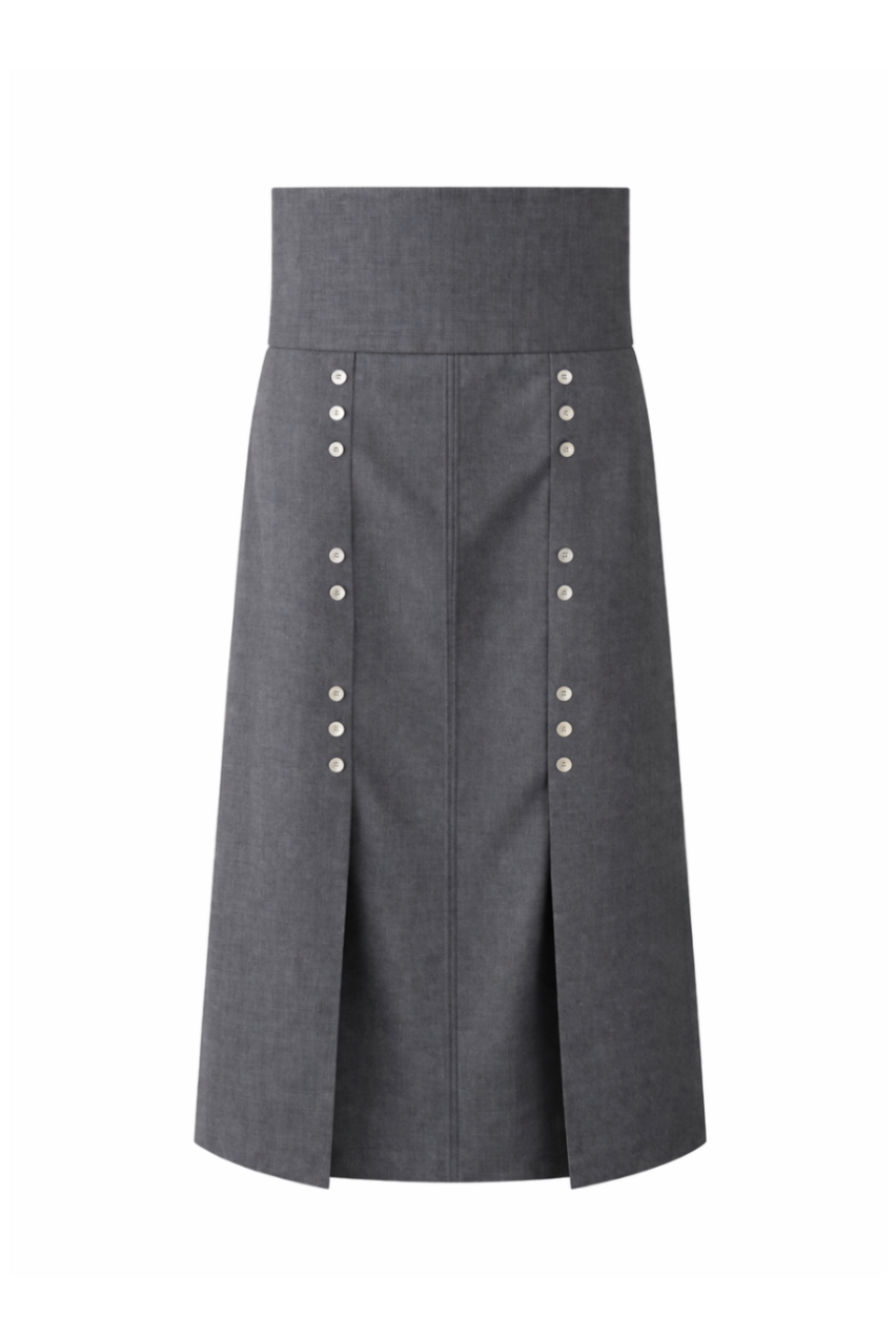 AURORA DÙ DIX-NEUF wool skirt in grey