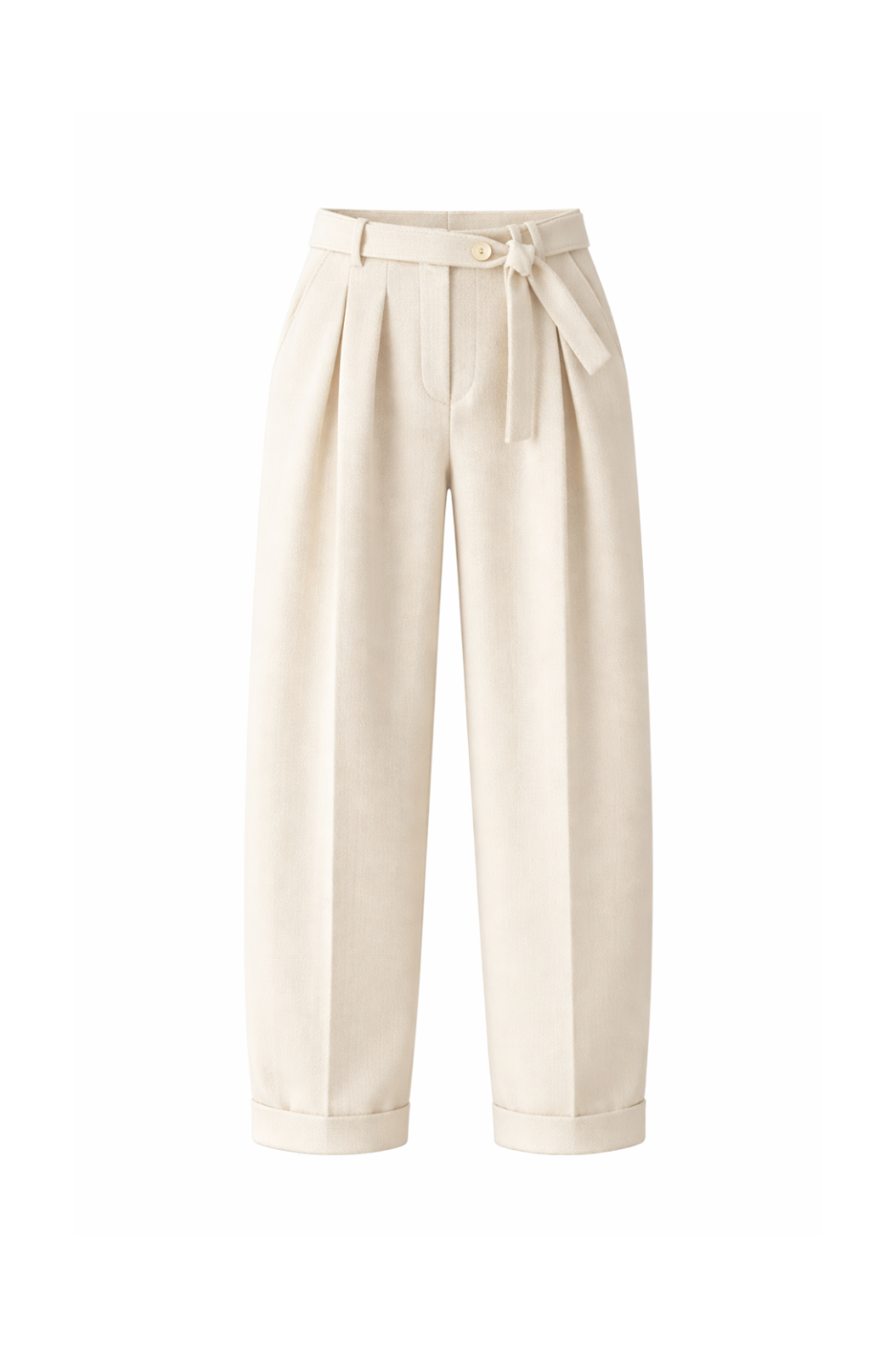 AURORA DÙ RENARD wide-leg wool trousers in beige