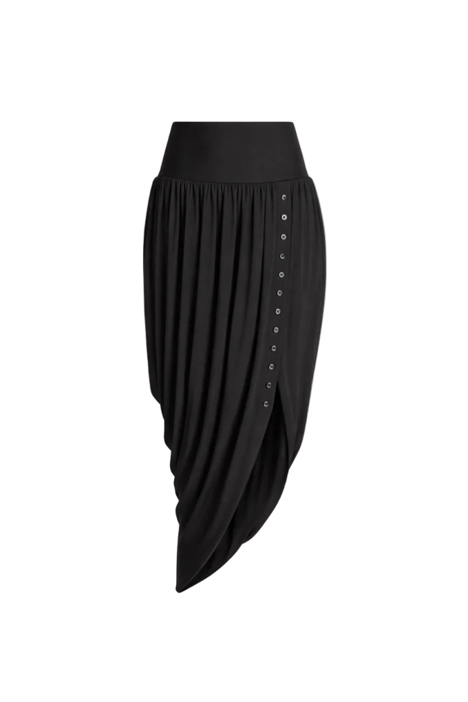 AURORA DÙ VERRERIE gathered silk skirt in black