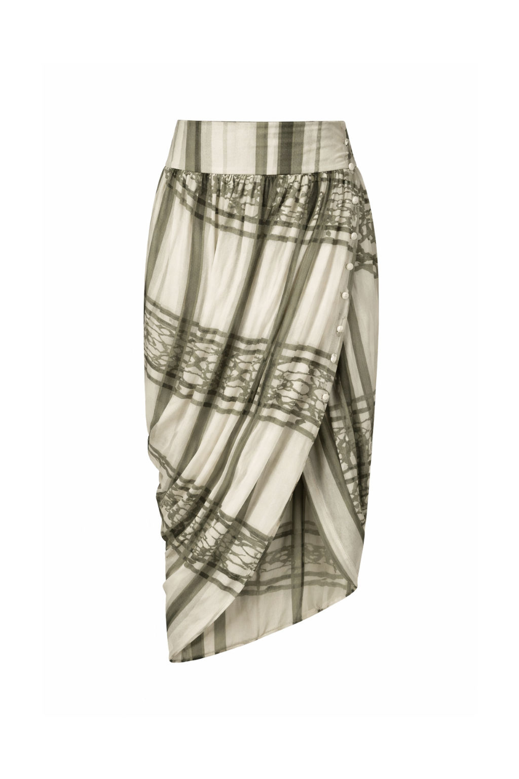 AURORA DÙ VERRERIE gathered silk skirt, printed