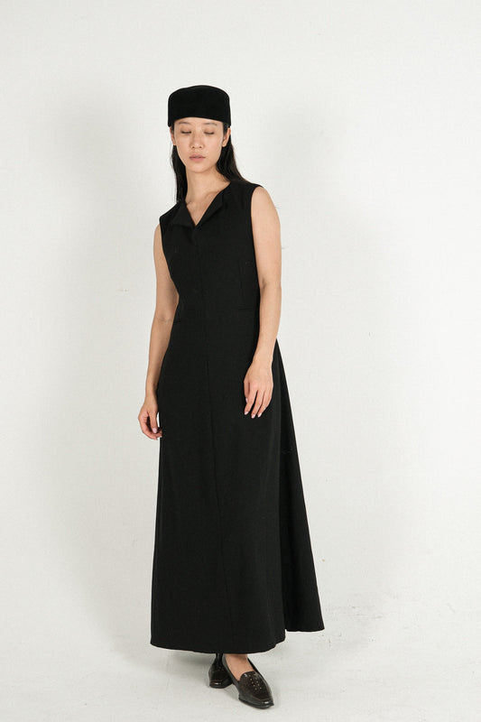 AURORA DÙ MARGARET wool dress in black