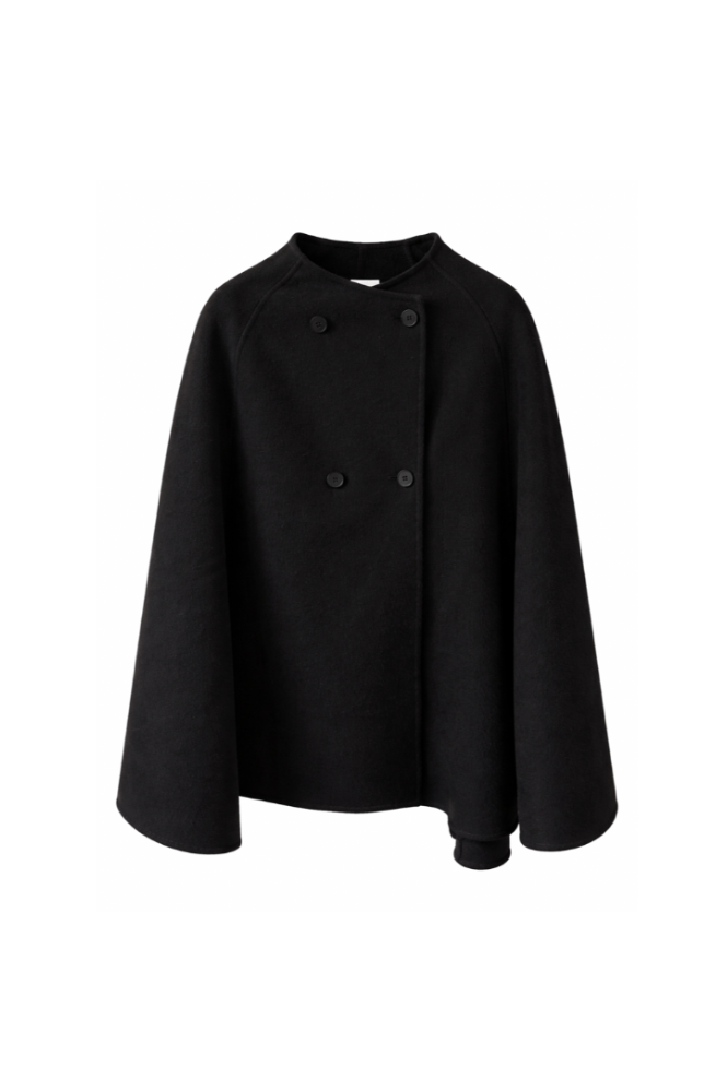 AURORA DÙ SONYA wool-cashmere cape in black