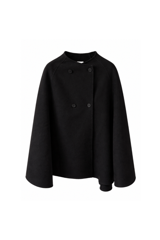 AURORA DÙ SONYA wool-cashmere cape in black