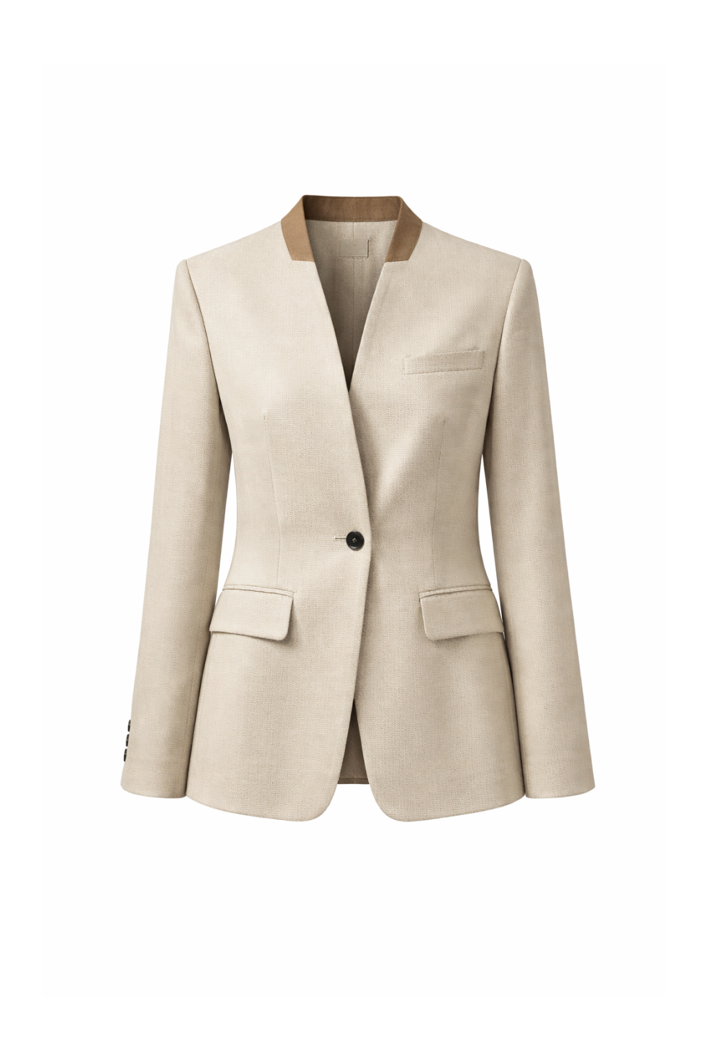 AURORA DÙ MERRI collarless silk-wool blazer
