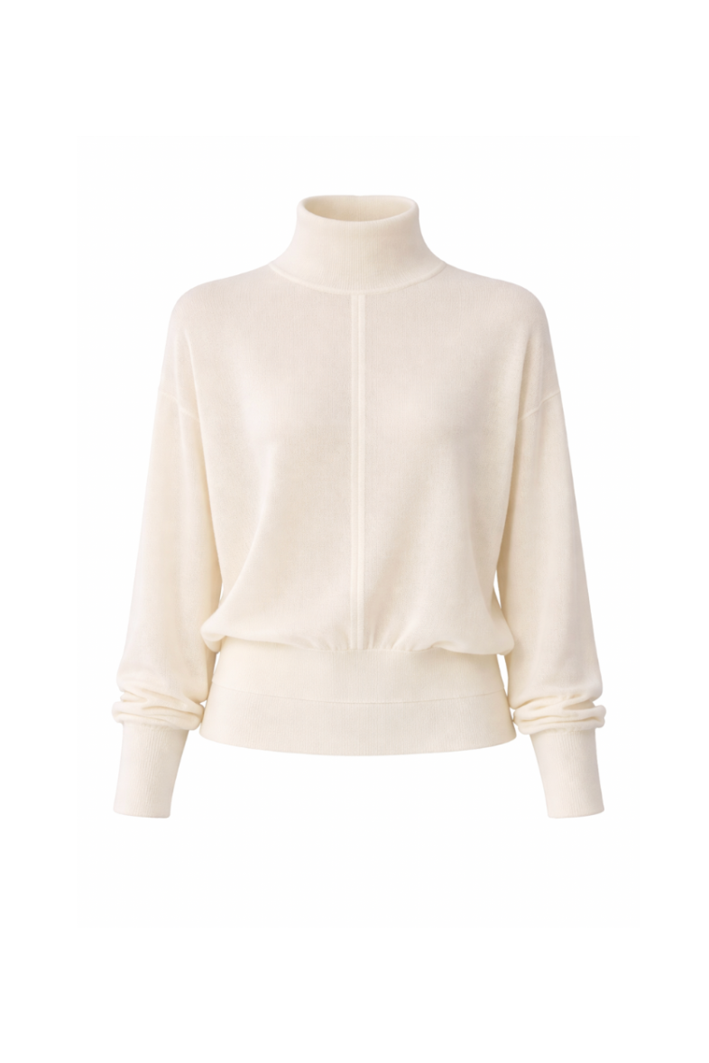 AURORA DÙ AMBROISE cashmere turtleneck in white