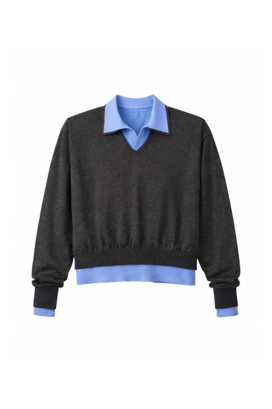 AURORA DÙ AUREE cashmere double-layered polo in brown