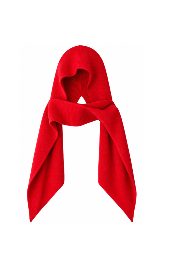 AURORA DÙ LIEW cashmere hooded scarf in red