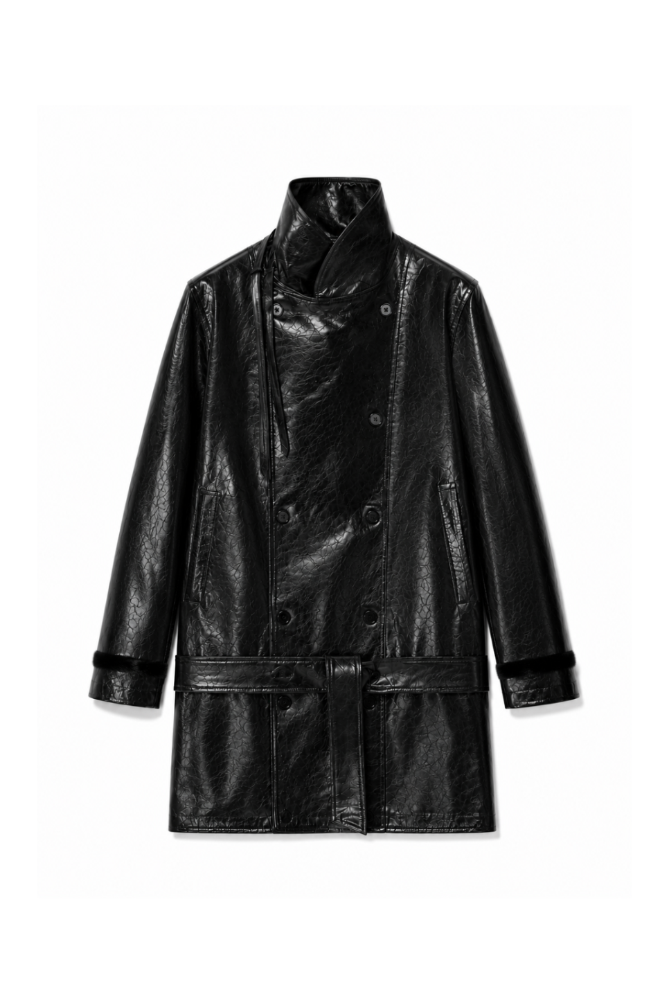 SAINT-BON Leather Short Coat
