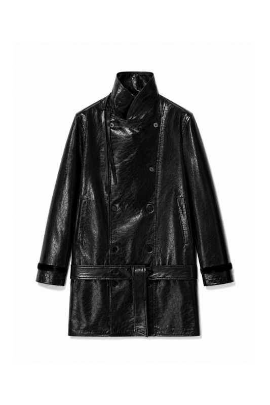SAINT-BON Leather Short Coat