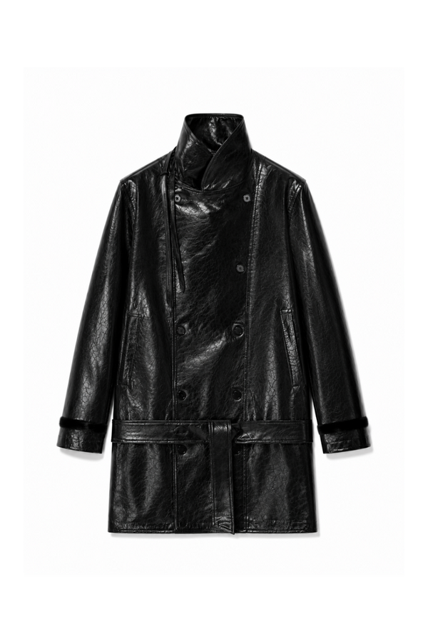 SAINT-BON Leather Short Coat