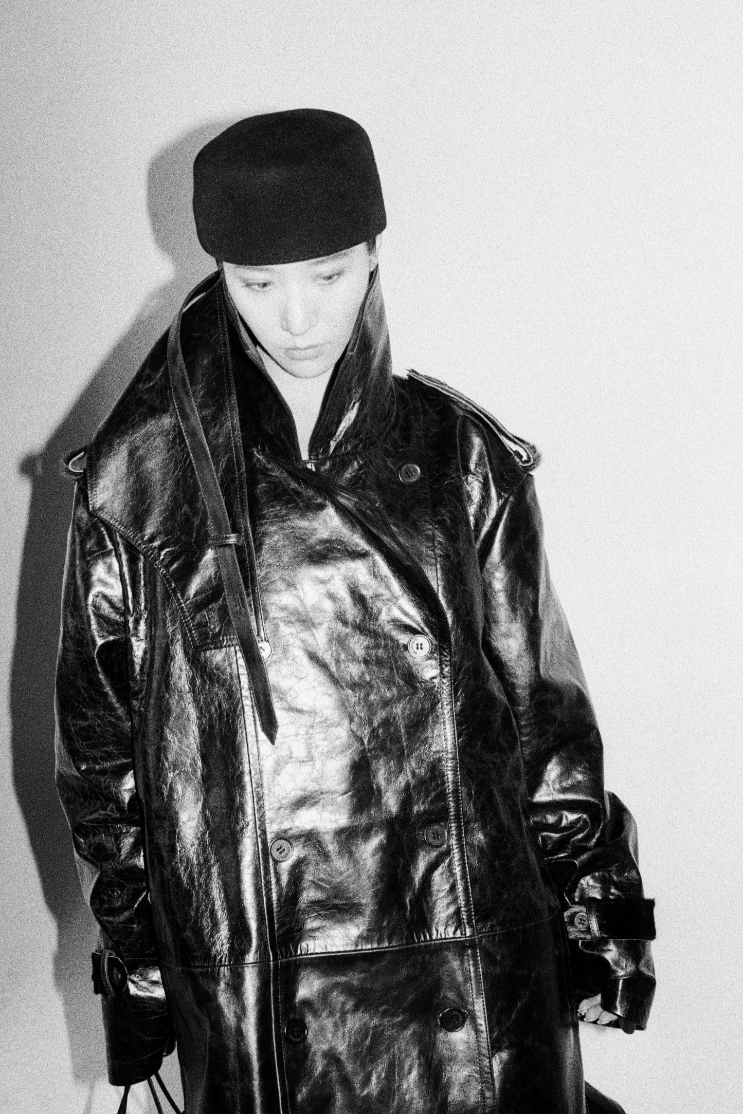 SAINT-BON Leather Short Coat
