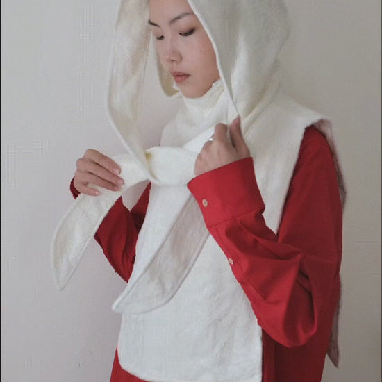 AURORA DÙ SOEUR hooded cotton vest in white