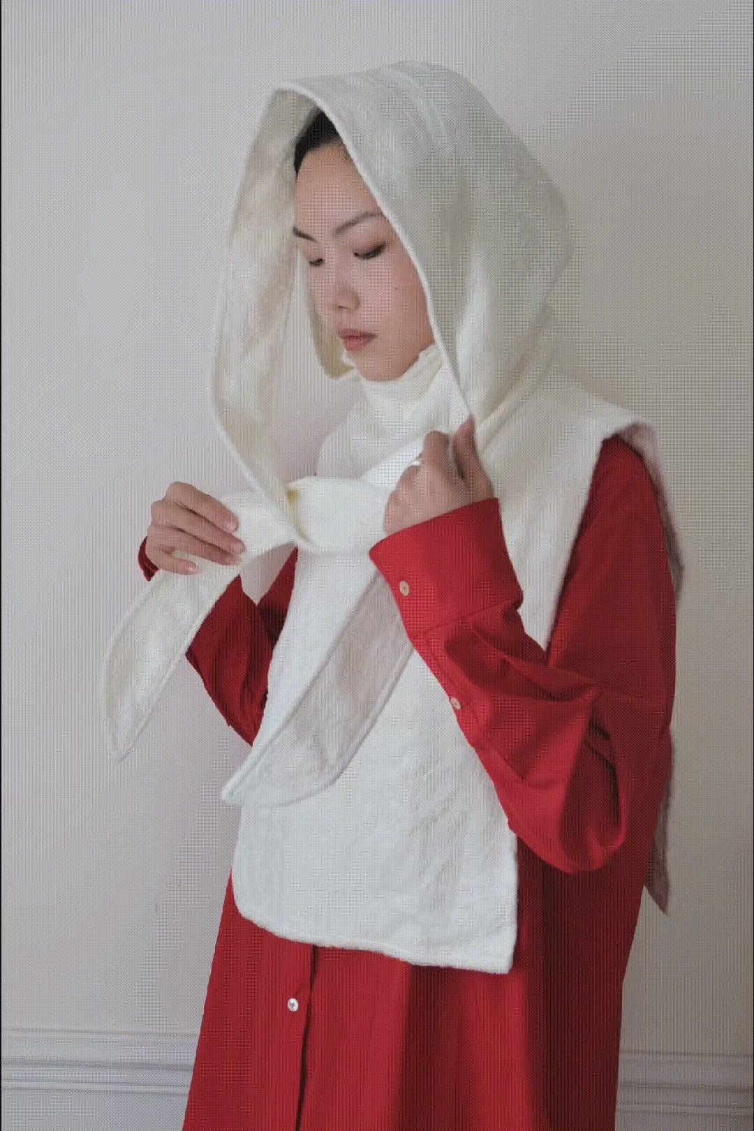 AURORA DÙ SOEUR hooded cotton vest in white