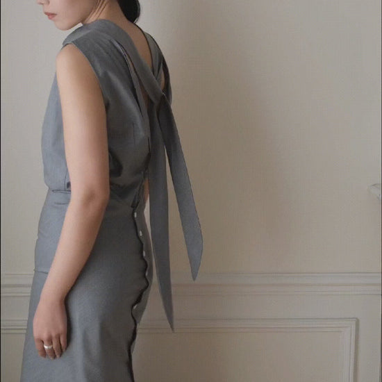 AURORA DÙ CHAUVE-SOURIS wool-blend dress in grey