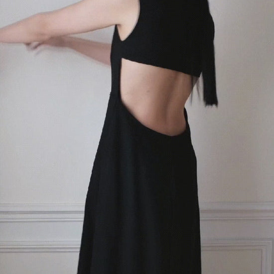 AURORA DÙ MARGARET wool dress in black