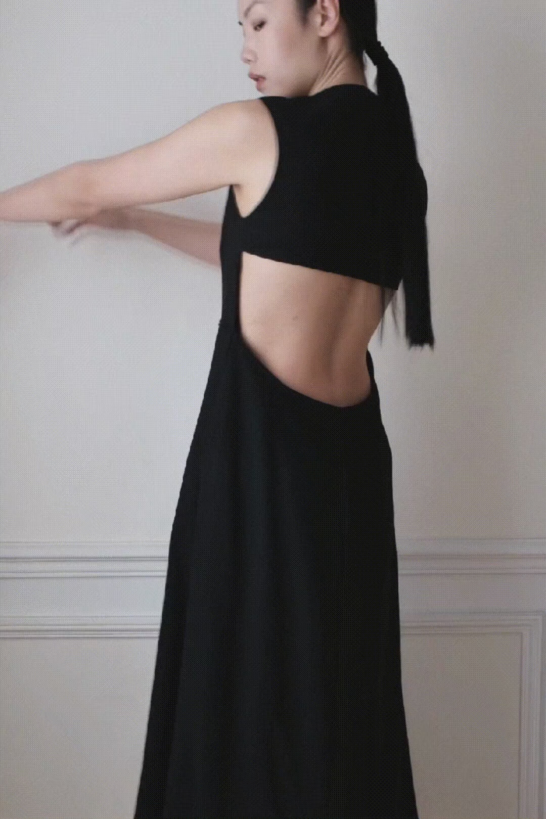 AURORA DÙ MARGARET wool dress in black