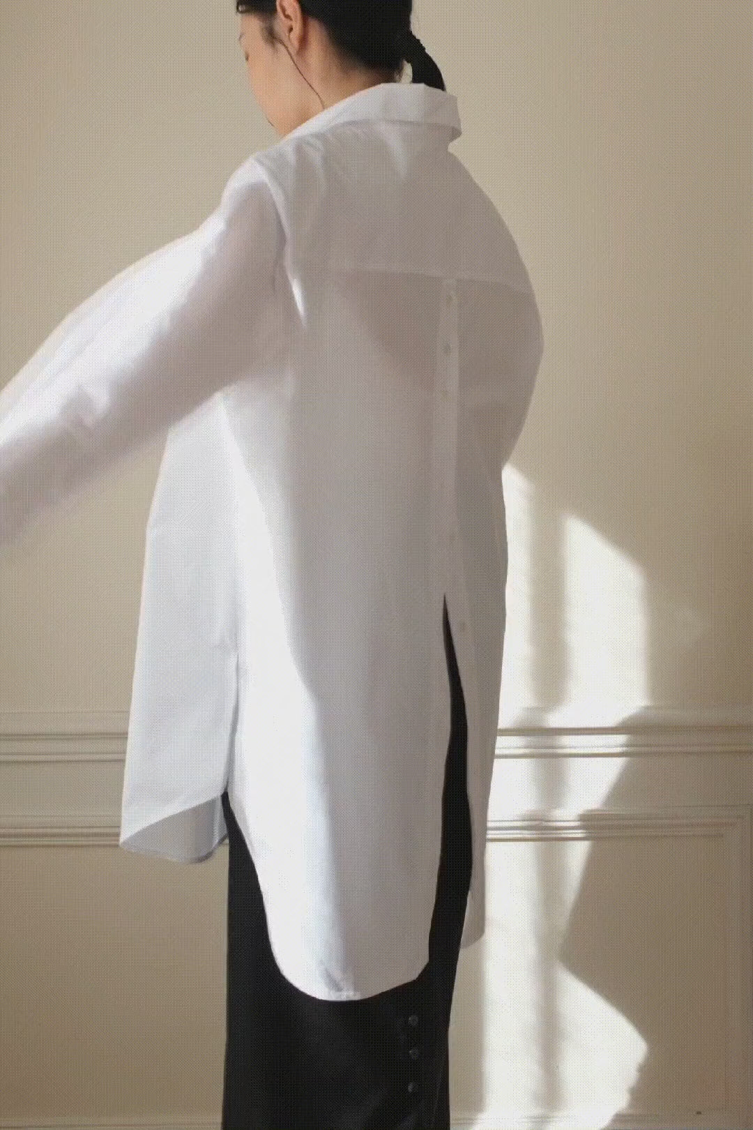 AURORA DÙ ALEA oversized cotton shirt in white