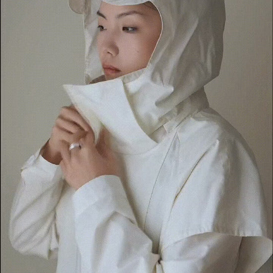 AURORA DÙ LANGLOIS long rain coat in white