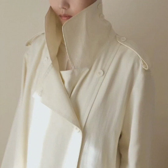 AURORA DÙ PERNELLE linen-blend trench coat in beige