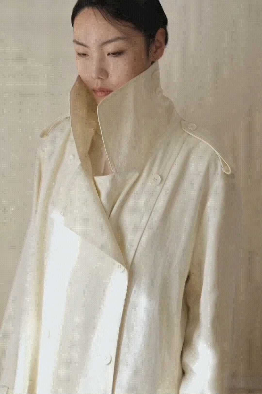 AURORA DÙ PERNELLE linen-blend trench coat in beige