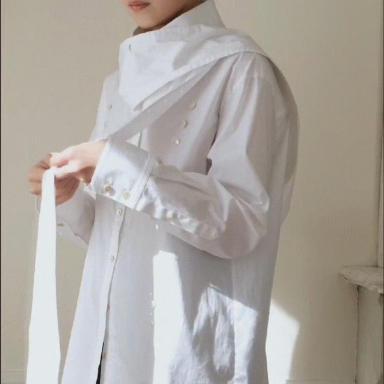 AURORA DÙ DOUBLE cotton shirt in white